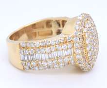 Masterpiece 7cts Diamond Cluster Yellow Gold Ring