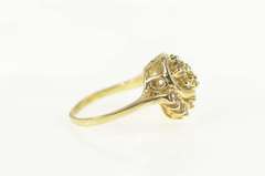 14K Yellow Gold 0.44 Ctw Diamond Swirl Cluster Spiral Statement Ring