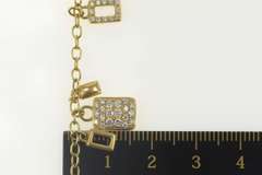 18K Yellow Gold 0.60 Ctw Movado Diamond Square Fringe Chain Necklace