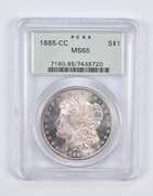 MS65 1885-CC Morgan Silver Dollar PCGS