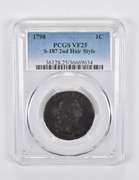 VF25 1798 Draped Bust Large Cent S-187 2nd Hair Style PCGS