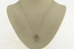 14K Yellow Gold 0.25 Ctw Diamond Wavy Cross Christian Pendant