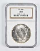 MS63 1922-S Peace Silver Dollar NGC
