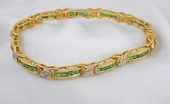 Lovely Baguette Emerald Bracelet