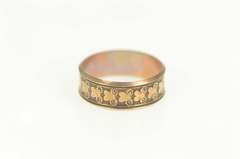 10K Yellow Gold Victorian Ornate Heart Scroll Patterned Ring