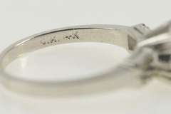 14K White Gold Vintage NOS 1950's 5.2mm Engagement Setting Ring