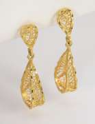 Dangling Filigree 14k YG Earrings