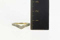 10K Yellow Gold 0.25 Ctw Diamond Chevron Wedding Band Ring