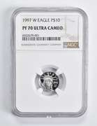 PF70 UCAM 1997-W $10 American 1/10 Oz. .999 Fine Platinum Eagle NGC