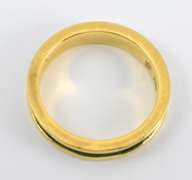 Practical 18k Stackable Band with Green Enamel