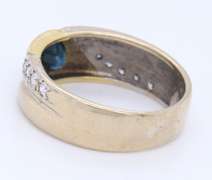 Attractive Two Tone Gold Blue Sapphire band
