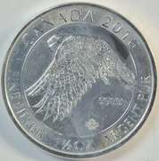 Superb Canada 2016 White Falcon Gem BU 1.5 oz pure Silver Coin