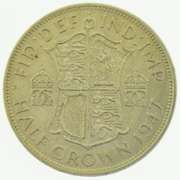 1947 Half Crown Georgivs VI D G BR Omn Rex Coin
