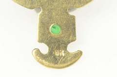 18K Yellow Gold Peruvian Natural Emerald Tribal Figure Charm/Pendant