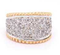Stunning Yellow Gold Diamond Wide Band