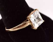 Sparkling CZ Ring in Yellow Gold