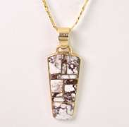 Wonderful Southwestern Pendant Necklace in 14K Yellow Gold