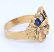 Nice Yellow Gold Indian Head Men's Cubic Zirconia Ring