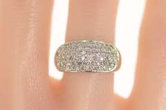 14K White Gold 1.30 Ctw Pave Diamond Rounded Band Ring