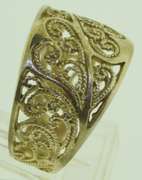Sterling Silver Wide Filigree Band