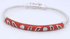 Dreamy 18kt Enamel and Diamond Bangle Bracelet