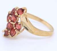 Fancy Yellow Gold 8 Stone Rubies Ring
