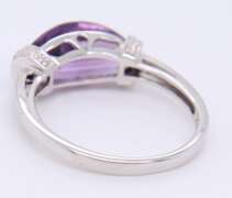 Gorgeous White Gold Amethyst and Diamond Band Ring