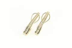 14K Yellow Gold 1.00 Ctw VVS Baguette Diamond Oval Hoop Earrings