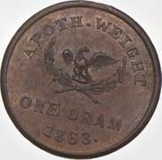 1863 John P. Gruber Civil War Token NY 630AG