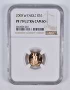 PF70 UCAM 2000-W $5 American Gold Eagle 1/10 Oz. .999 Fine Gold NGC