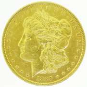 1889 24K Gold Plated Morgan Silver Dollar