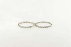 18K White Gold 6.31 Ctw Roberto Coin Diamond Hoop Earrings