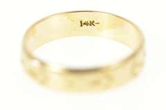 14K Yellow Gold Victorian Geometric Pattern Wedding Band Ring