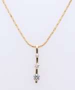 Dazzling Yellow Gold 3 Stone Diamond Journey Pendant on Chain