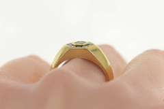 14K Yellow Gold 0.50 Ctw Natural Emerald Diamond Honeycomb Ring