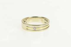 18K White Gold Diamond Two Tone Tiered Stripe Wedding Band Ring