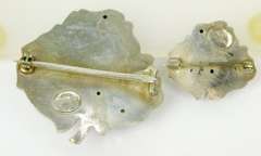 Early Set of Sterling Silver Rose Pins