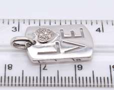 Charming White Gold Love Diamond Pendant
