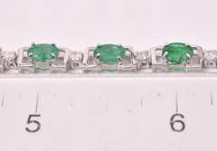 Immaculate 5.98CTW Emerald & 0.76CTW Diamond Bracelet in Sterling Silver