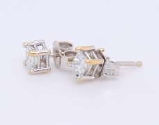 Elegant White Gold Princess Cut Diamond Stud Earrings