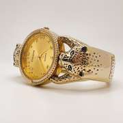 18kt GP Leopard Geneva Bangle Watch
