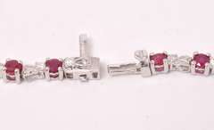 Dashing 15.82CTW Ruby & 1.68CTW Diamond Necklace in Sterling Silver