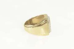 10K Yellow Gold 0.75 Ctw Pave Diamond Square Men's Ring