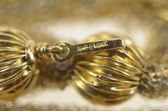 14K Yellow Gold Two Tone Draped Layered Chain Statement Necklace