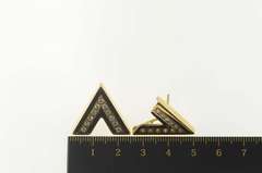 14K Yellow Gold 0.75 Ctw Diamond V Chevron Statement Stud Earrings