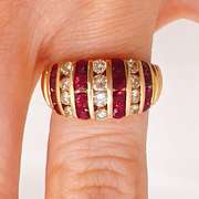 14kt Gold, Ruby, & Diamond Cocktail Ring