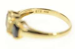 10K Yellow Gold 1.48 Ctw Yellow Blue & Green Sapphire Ring