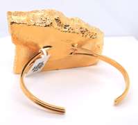 Alisa Michelle Gold Plated Agate Cuff Bangle