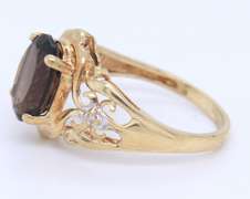 Fabulous Smokey Quartz and Diamond Ring