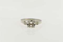 14K White Gold Vintage NOS 1950's 4.5mm Engagement Setting Ring